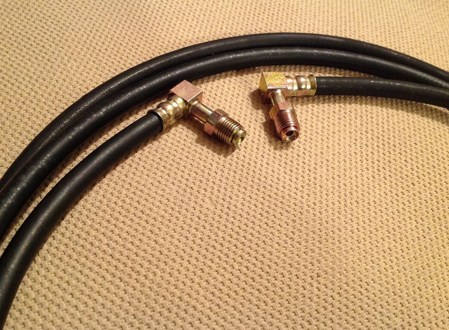 Convertible Power Top Hydraulic Fluid Hose Lines & Fittings Pair Rubber